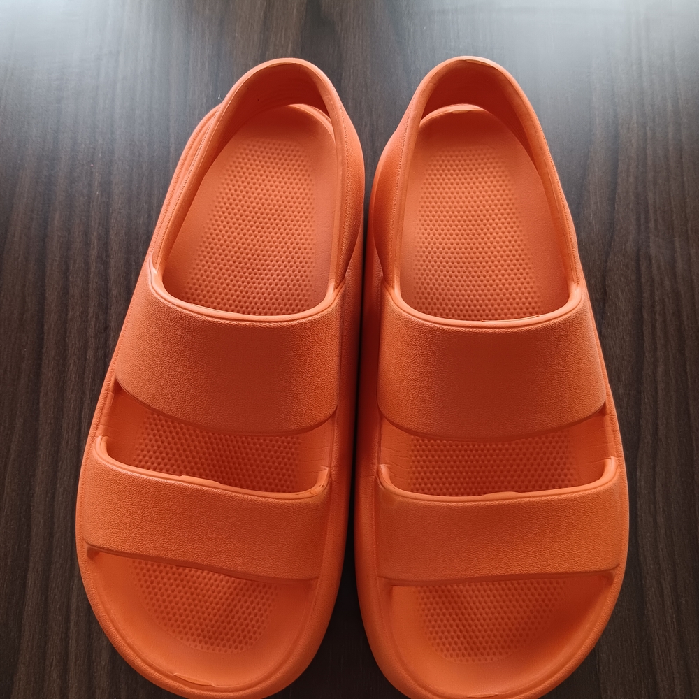 Vibrant Orange Slide Sandals